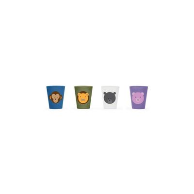 Red Rover 8oz 4pk Bamboo Kids Animal Cups