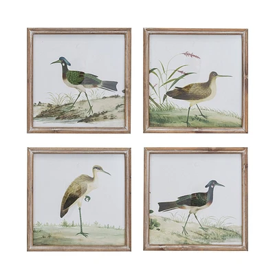 Storied Home (Set of 4) Reclaimed Wood Framed Bird Print Wall Art Set