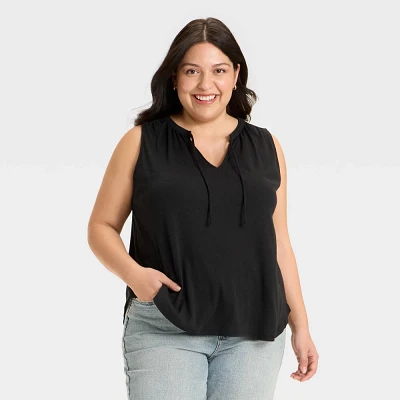 Women V-Neck Swing Bloue