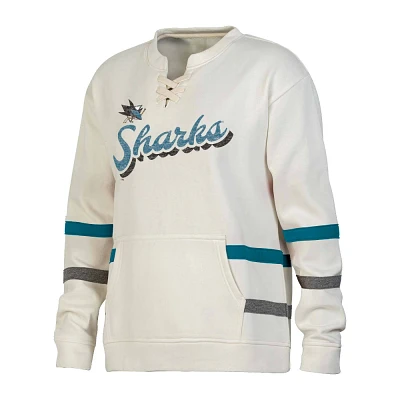 NHL San Jose Sharks Womens Natural Long Sleeve Fleece Hooded Sweatshirt