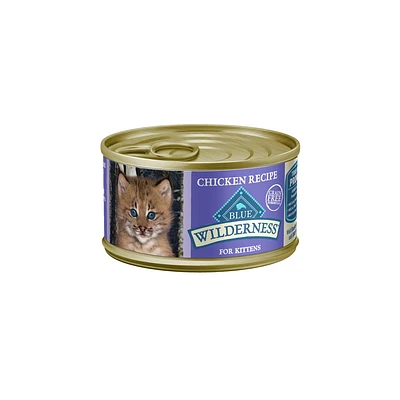 Blue Buffalo Wilderness High Protein Grain Free Natural Kitten Pate Wet Cat Food with Chicken Recipe - 3oz