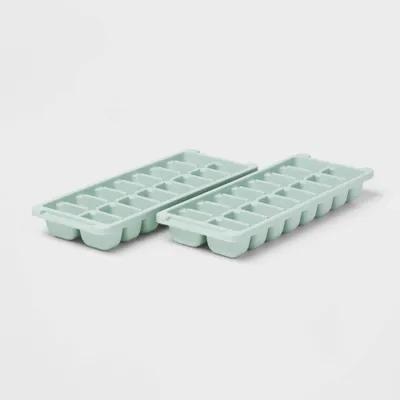 2pk Plastic Ice Trays Mint Green - Room Essentials