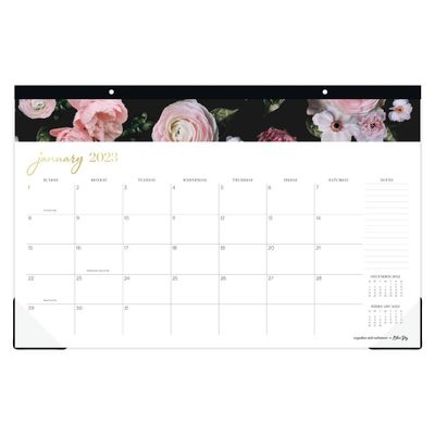2023 Desk Pad Calendar 17x11 Enchanted Floral - cupcakes and cashmere for Blue Sky
