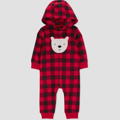 Carters Just One You Baby Plaid Bear Romper