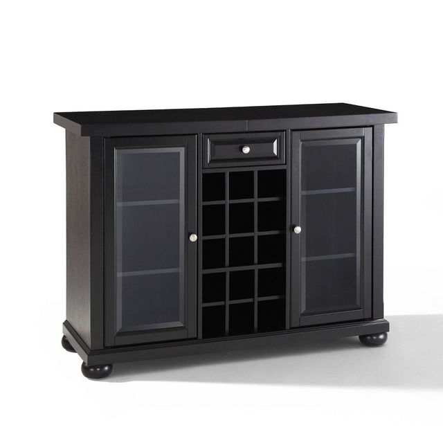 Alexandria Sliding Top Bar Cabinet Black - Crosley