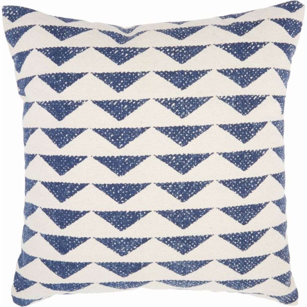 20x20 Oversize Life Styles Printed Triangles Square Throw Pillow Navy - Mina Victory