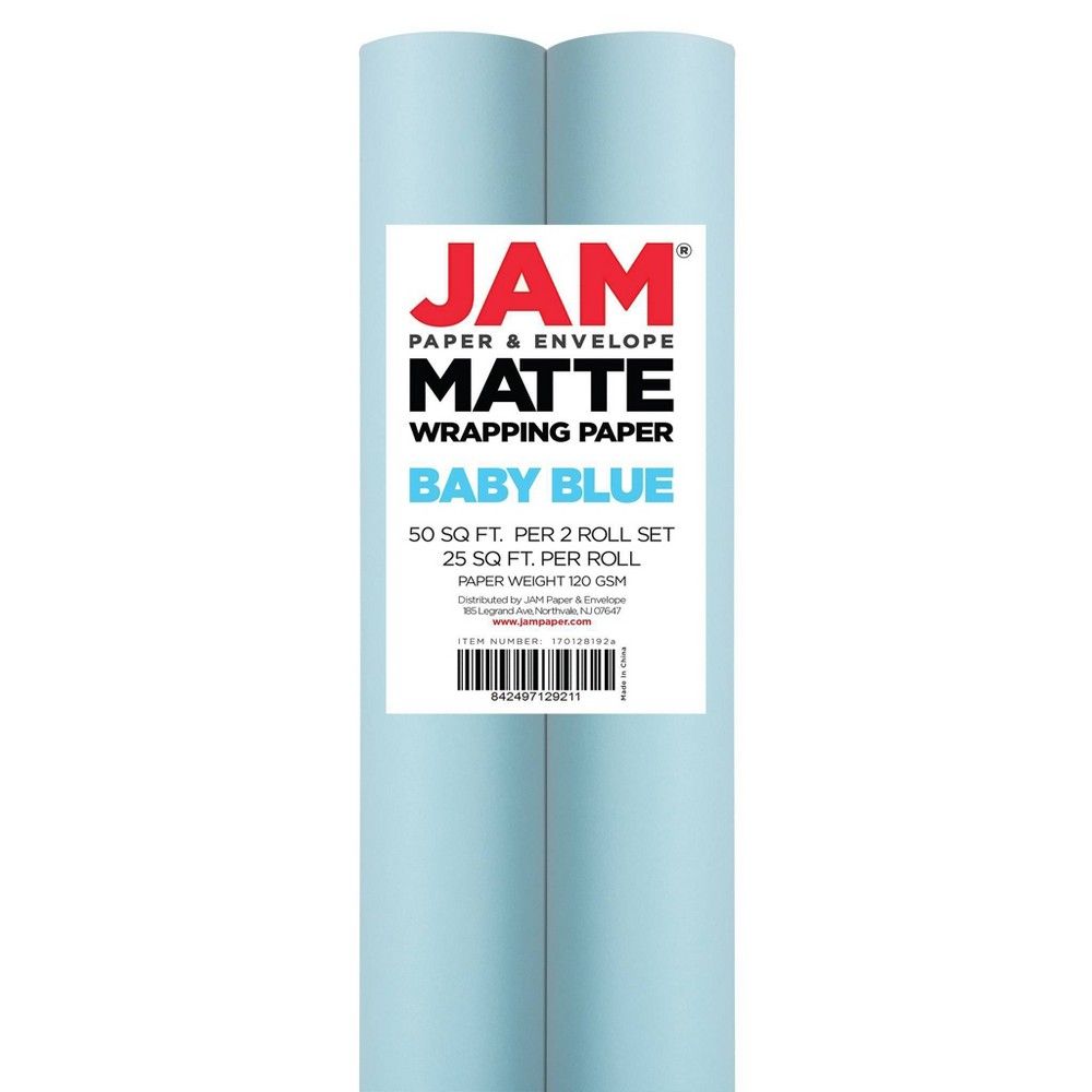 JAM PAPER Yellow Matte Gift Wrapping Paper Rolls - 2 packs of 25 Sq. Ft.
