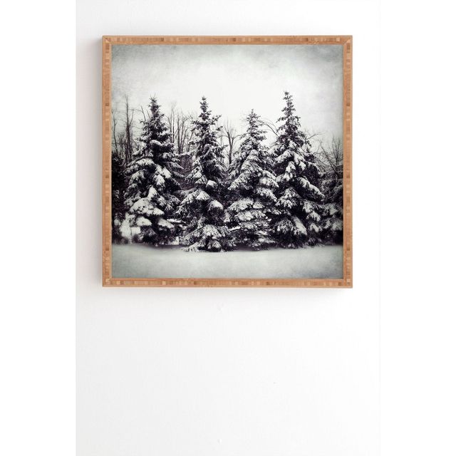 Chelsea Victoria Snow and Pines Bamboo Framed Wall Art - Designs