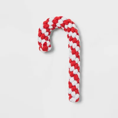 Candy Cane with Rope Dog Toy - Wondershop