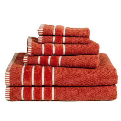 6pc 100% Combed Cotton Bath Towel Set  - Hastings Home