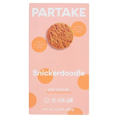 Partake Gluten Free Vegan Soft Baked Snickerdoodle Cookies - 5.5oz