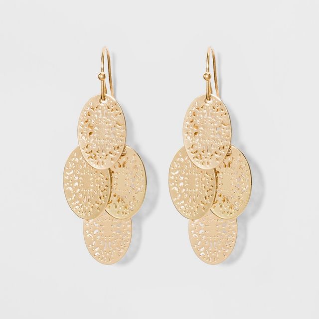 Filigree Chandelier Drop Earrings - A New Day Gold