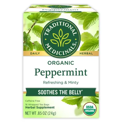 Traditional Medicinals Organic Peppermint Herbal Tea - 16ct