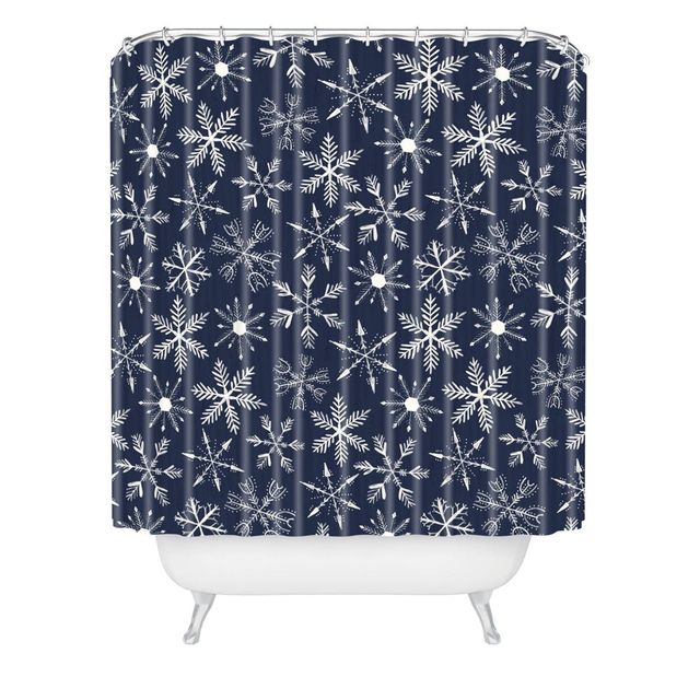 Dash and Ash Wonderland at Night Christmas Shower Curtain Blue - Deny Designs