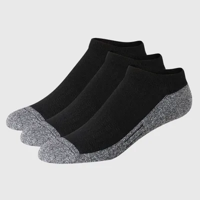 Hanes Premium Mens Cushioned No Show Socks 3pk - Black 6-12