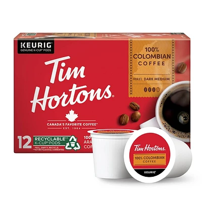 Keurig Tim Hortons Colombian Keurig K-Cup Coffee Pods - Medium-Dark Roast - 12ct