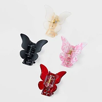 Butterfly Hair Claw Clip Set 4pc- Wild Fable White/Black/Red