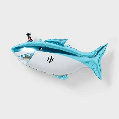 Shark Print Foil Balloon Teal - Spritz