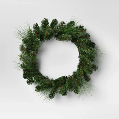 20 Mixed Greenery Artificial Christmas Wreath - Wondershop