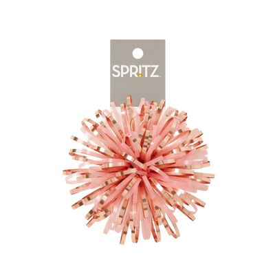 4.5 Tinsel Bow with Pom Poms Pink - Spritz