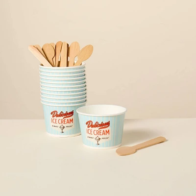 24ct Retro Paper Ice Cream Cups and Spoons - Hearth & Hand with Magnolia