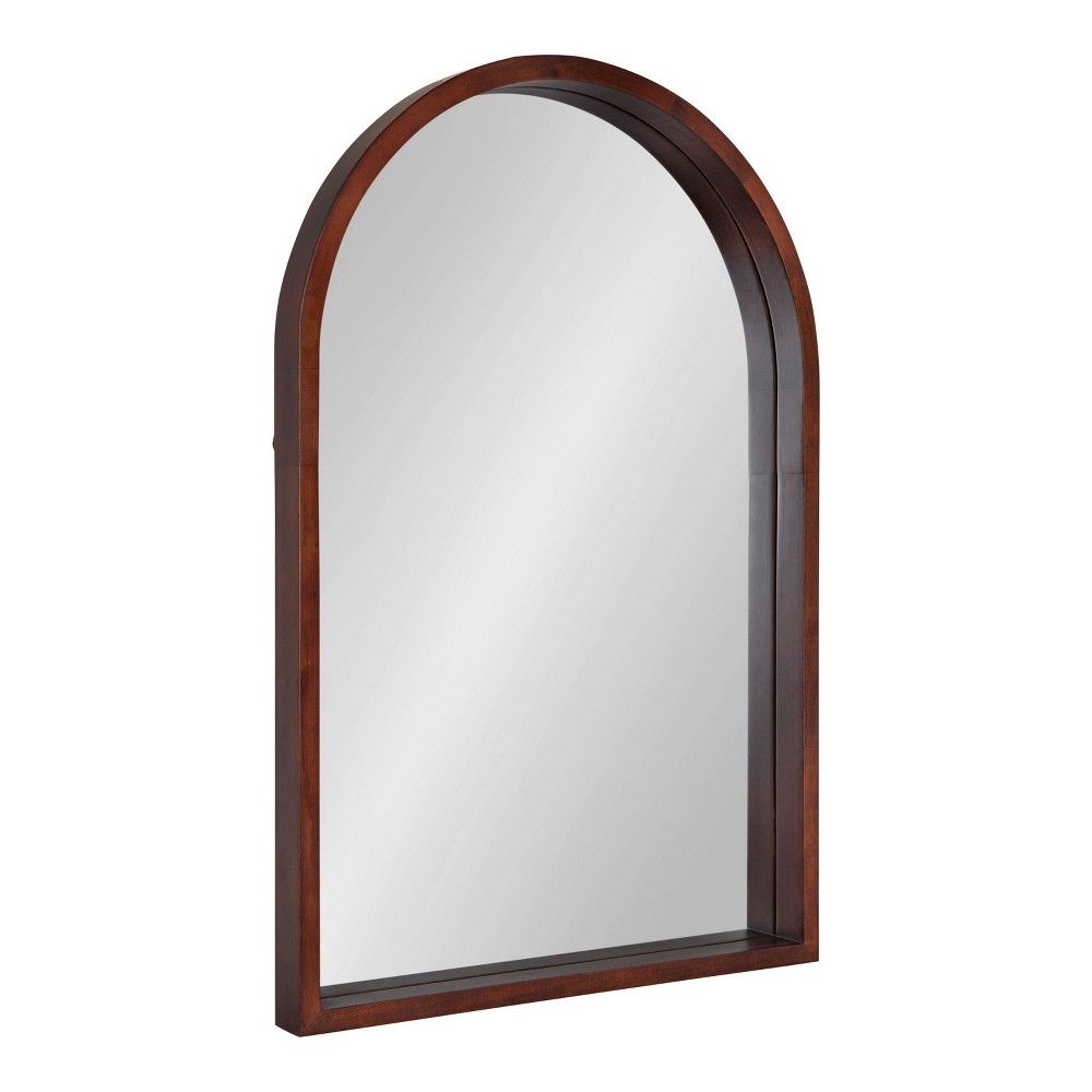 Kate & Laurel All Things Decor 24 x 36 Hutton Arch Wall Mirror Walnut Brown  - Kate & Laurel All Things Decor | The Market Place