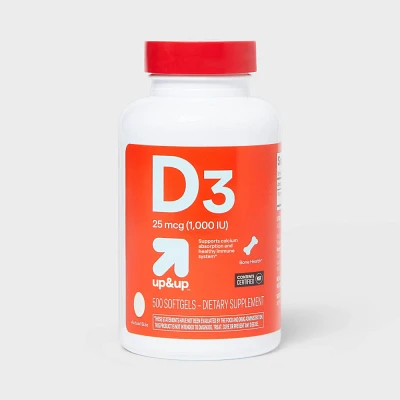 Vitamin D3 Bone Health Dietary Supplement Softgels - 500ct - up&up