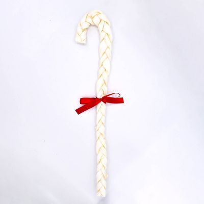 Canine Chews Unflavored 24 Braided Candy Cane Rawhide Dog Treat - 5.6oz