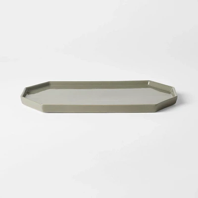 Glossy Ceramic Tray Gray - Threshold designed with Studio McGee