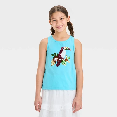 Girl Flip Sequin Toucan Tank Top - & XS