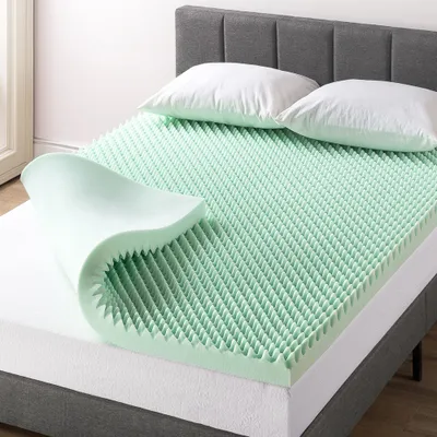 Mellow  Egg Crate Memory Foam Aloe Vera Infusion 3 Mattress Topper: CertiPUR-US, Non-Woven Fabric