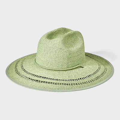 Paper Straw String Machine Weave Rancher Hat with Cotton Rope Band