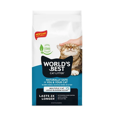 Worlds Best Cat Litter Lotus Blossom Scented Formula - 15lbs