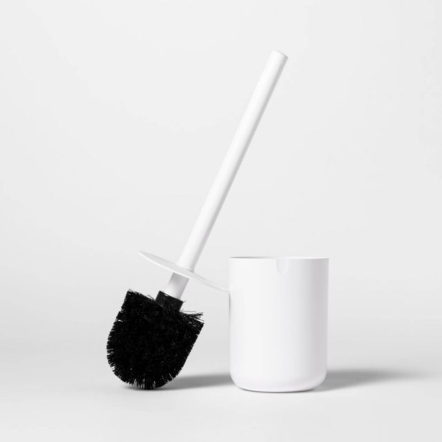 Modern Toilet Brush White - Threshold: Plastic Scrubber & Holder Set for Bathroom Cleaning, 15.5 Height