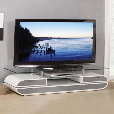 Lainey TV Stand for TVs up to 63 and Consoles White and Gray - Acme Furniture