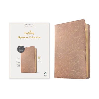 NLT Super Giant Print Bible, Filament Enabled (Leatherlike, Blush Floral, Red Letter) - (Leather Bound)