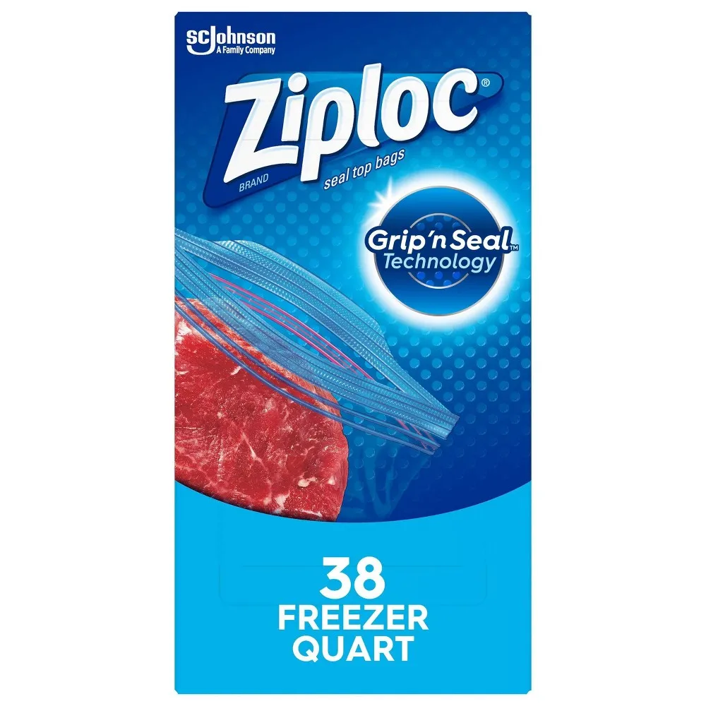 Ziploc Freezer Quart Bags with Grip 'n Seal Technology - 75ct 75 ct
