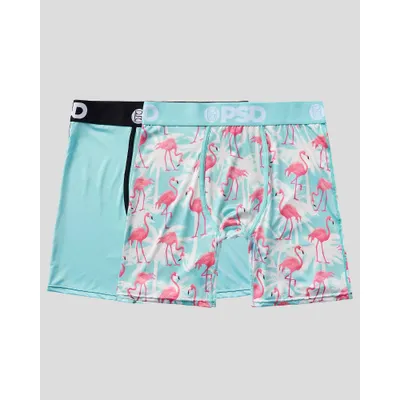 PSD Mens Flamingo Tropical Print Boxer Briefs 2pk