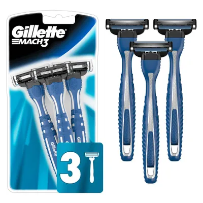Gillette Mach3 Smooth Mens Disposable Razors - 3ct