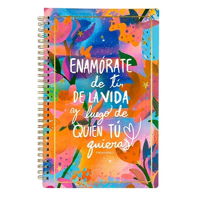 Universo Positivo Spiral Notebook Frida Kahlo Quote: Pink Flexible Cover, College Ruled, 6.5x10, 150 Pages, Spiral Binding