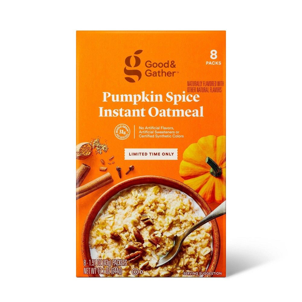 Pumpkin Spice Naturally Flavored with Other Natural Flavors Instant Oatmeal - 12.1oz - Good & Gather