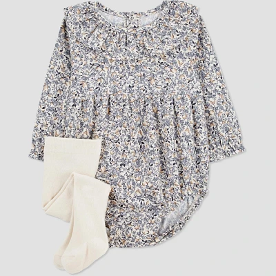Carters Just One You Baby Girls 2pc Floral Romper with Tights