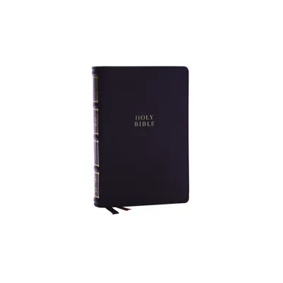 Nkjv, Compact Center-Column Reference Bible, Black Genuine Leather, Red Letter, Comfort Print - by Thomas Nelson (Leather Bound)