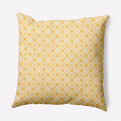 e by design Geometric Rope Rigging Decorative Throw Pillow Yellow: Indoor Nautical Theme, Twill Polyester, 16x16 Inch