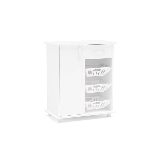 Polifurniture Compact Kitchen Storage Cabinet, White Polifurniture Compact Kitchen Storage Cabinet, White