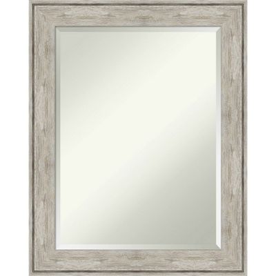 23 x 29 Crackled Metallic Framed Wall Mirror Silver - Amanti Art: Modern Beveled Glass, Polystyrene Frame, Wall Mount