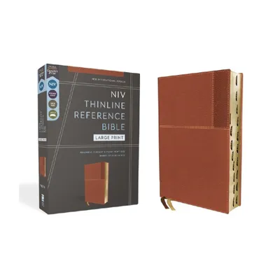 Niv, Thinline Reference Bible (Deep Study at a Portable Size), Large Print, Leathersoft, Brown, Red Letter, Thumb Indexed, Comfort Print