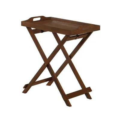 Designs2Go Folding Tray Table Espresso - Breighton Home: Sturdy Sofa Side & Portable Accent Table