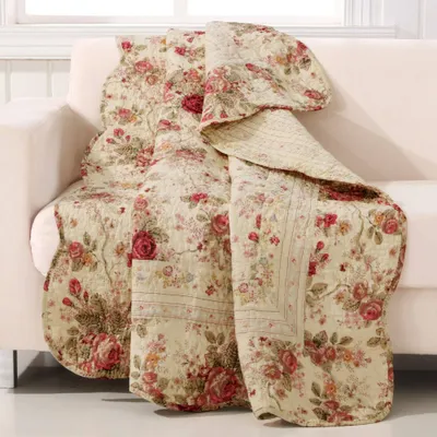 50x60 Antique Rose Throw Blanket - Greenland Home Fashions