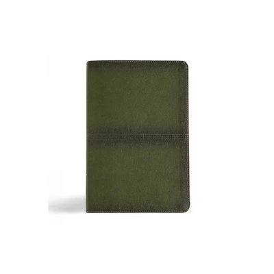 CSB Mens Daily Bible, Olive Leathertouch, Indexed - by Robert Wolgemuth & Csb Bibles by Holman (Leather Bound)